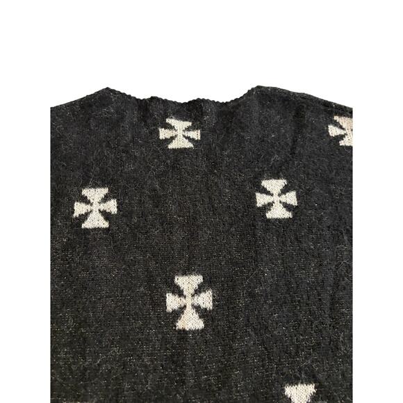 Other UK Iron Cross Black Knit Sweater Wool Mohair Mens Small / Medium - Picture 11 of 16